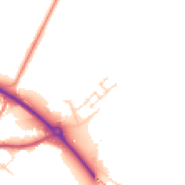 Daytime road noise heatmap for NN9 5GU