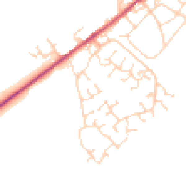 Daytime road noise heatmap for NN9 5PD