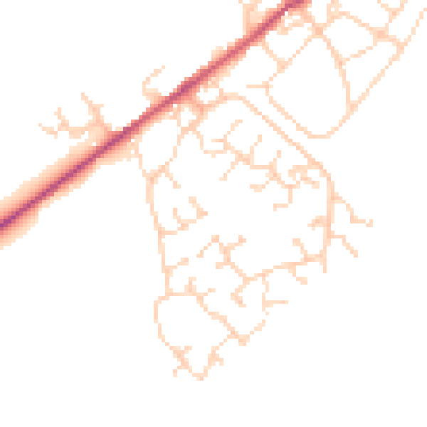 Daytime road noise heatmap for NN9 5PH