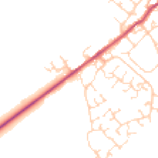Daytime road noise heatmap for NN9 5PJ