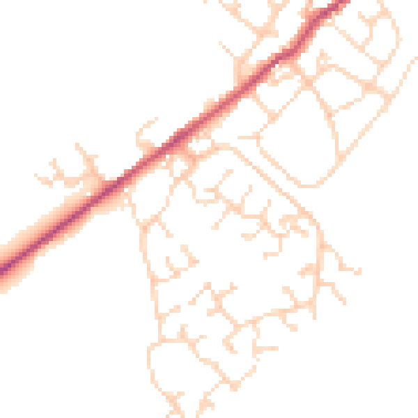 Daytime road noise heatmap for NN9 5PT