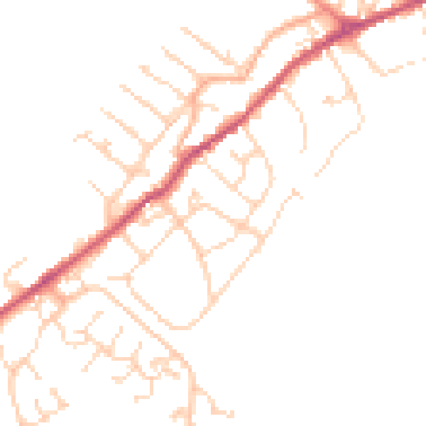 Daytime road noise heatmap for NN9 5QR