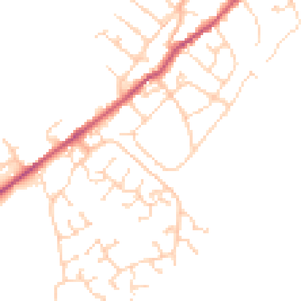 Daytime road noise heatmap for NN9 5QX