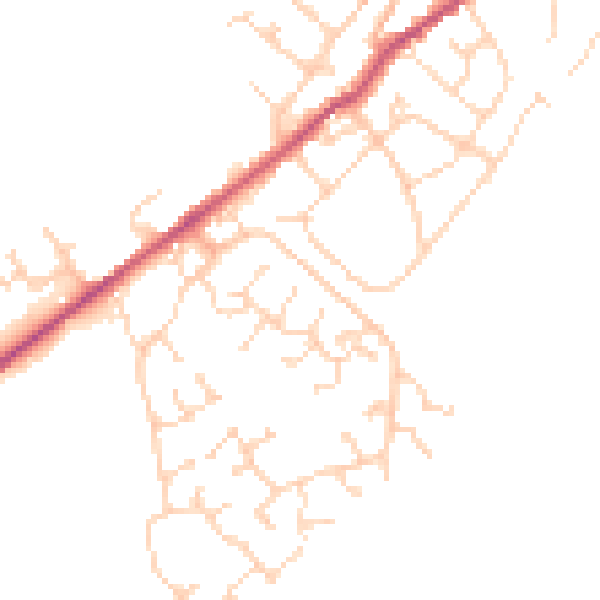 Daytime road noise heatmap for NN9 5RQ