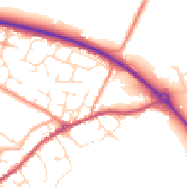 Daytime road noise heatmap for NN9 5SS