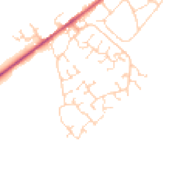 Daytime road noise heatmap for NN9 5TH