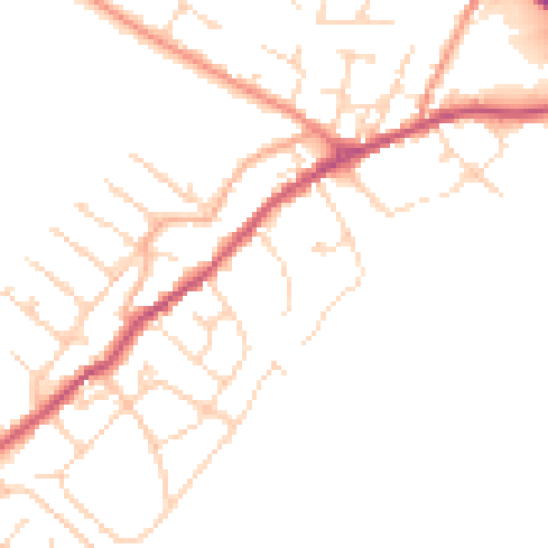 Daytime road noise heatmap for NN9 5UA
