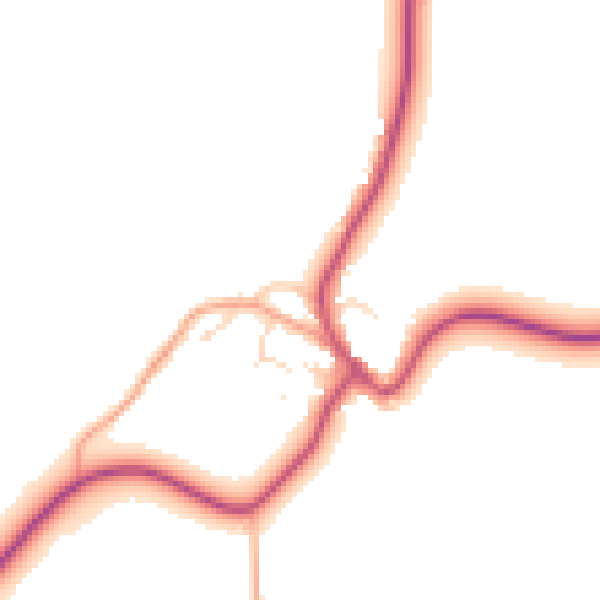 Daytime road noise heatmap for NN9 6AD