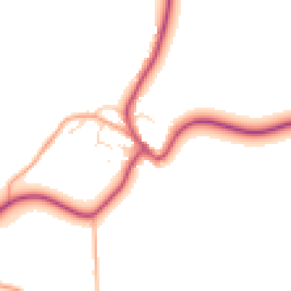 Daytime road noise heatmap for NN9 6AJ