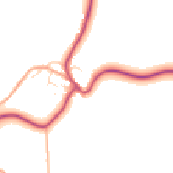Daytime road noise heatmap for NN9 6AN