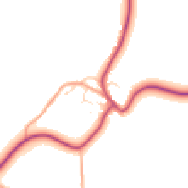 Daytime road noise heatmap for NN9 6AP
