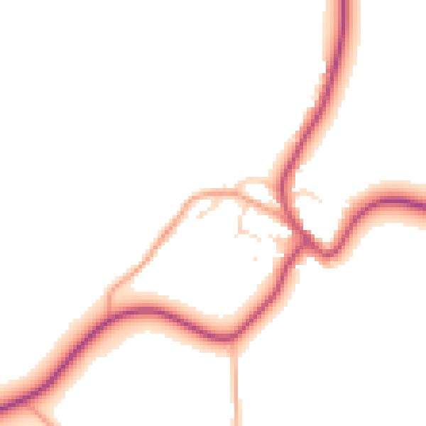 Daytime road noise heatmap for NN9 6AQ