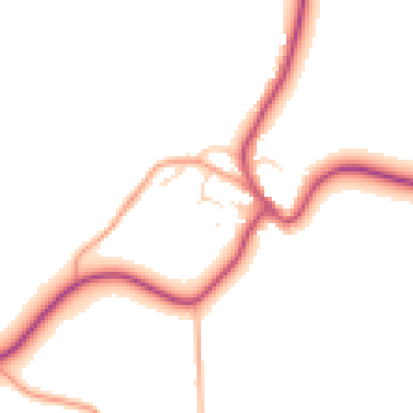 Daytime road noise heatmap for NN9 6AW