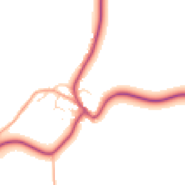 Daytime road noise heatmap for NN9 6AY