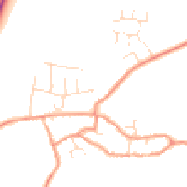 Daytime road noise heatmap for NN9 6AZ