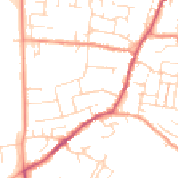 Daytime road noise heatmap for NN9 6DX