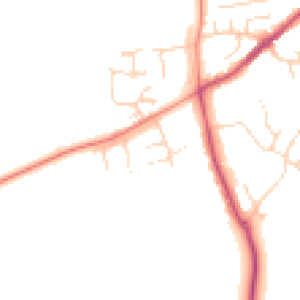 Daytime road noise heatmap for NN9 6EA