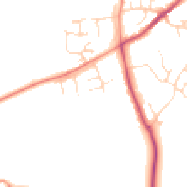 Daytime road noise heatmap for NN9 6EB