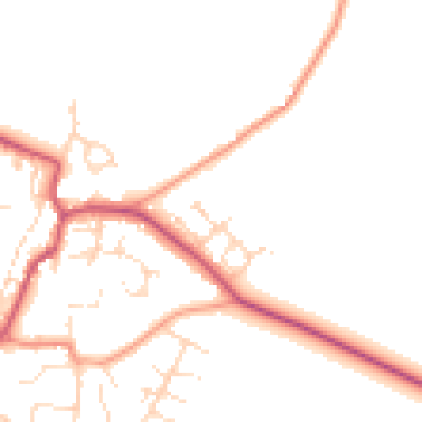 Daytime road noise heatmap for NN9 6GH