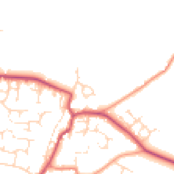 Daytime road noise heatmap for NN9 6GX