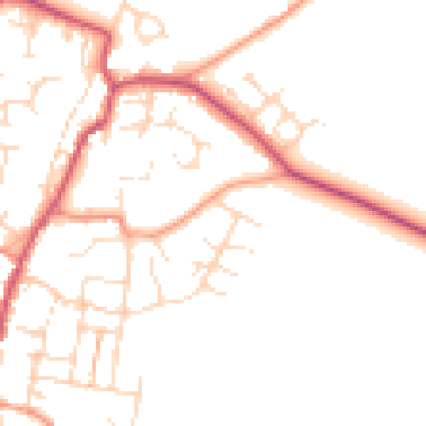 Daytime road noise heatmap for NN9 6JG