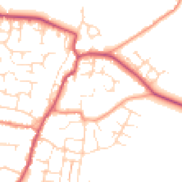 Daytime road noise heatmap for NN9 6JN