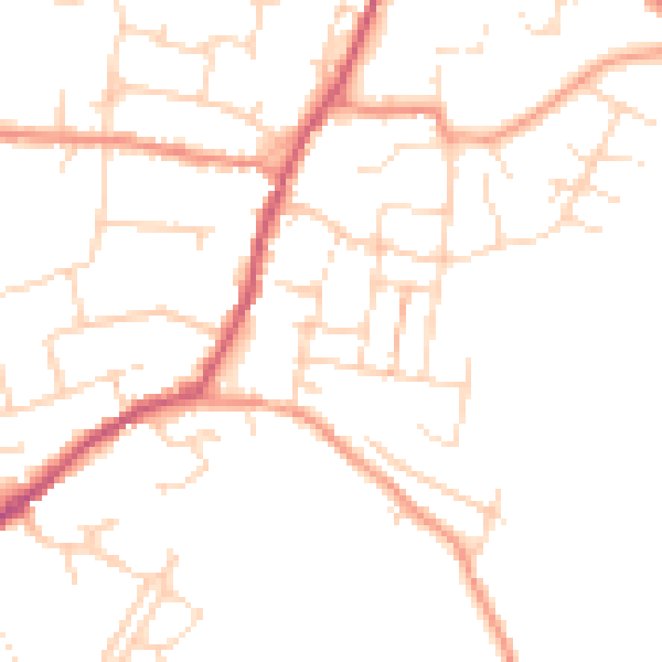Daytime road noise heatmap for NN9 6NQ