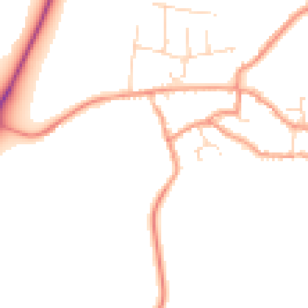 Daytime road noise heatmap for NN9 6QE