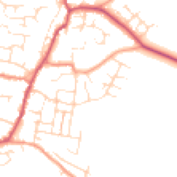 Daytime road noise heatmap for NN9 6QL