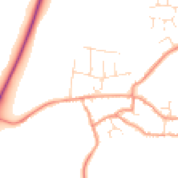 Daytime road noise heatmap for NN9 6QN