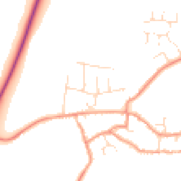 Daytime road noise heatmap for NN9 6QP