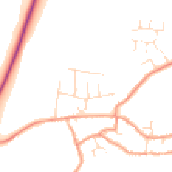 Daytime road noise heatmap for NN9 6QS
