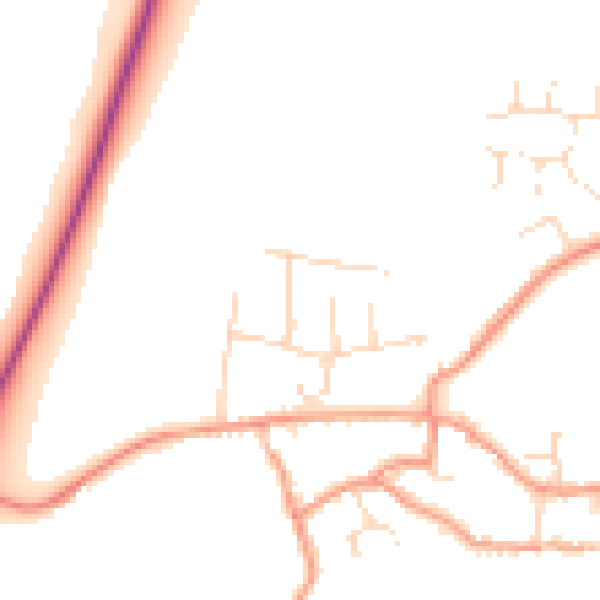 Daytime road noise heatmap for NN9 6QT