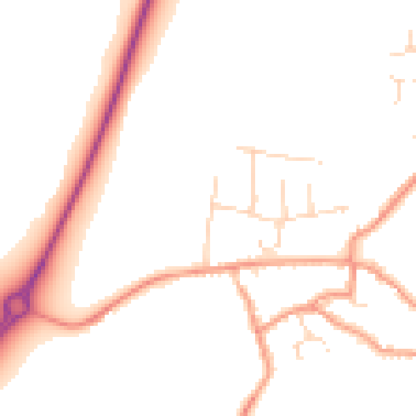 Daytime road noise heatmap for NN9 6QW