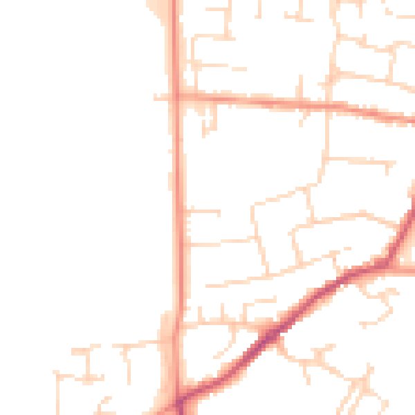 Daytime road noise heatmap for NN9 6RN