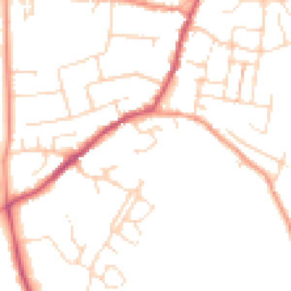Daytime road noise heatmap for NN9 6UL