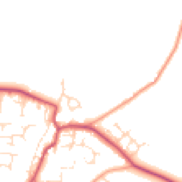 Daytime road noise heatmap for NN9 6XH