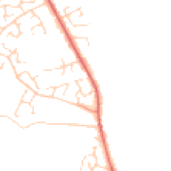 Daytime road noise heatmap for NR10 3AB