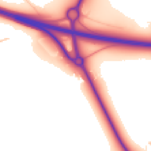 Daytime road noise heatmap for NR10 3AQ
