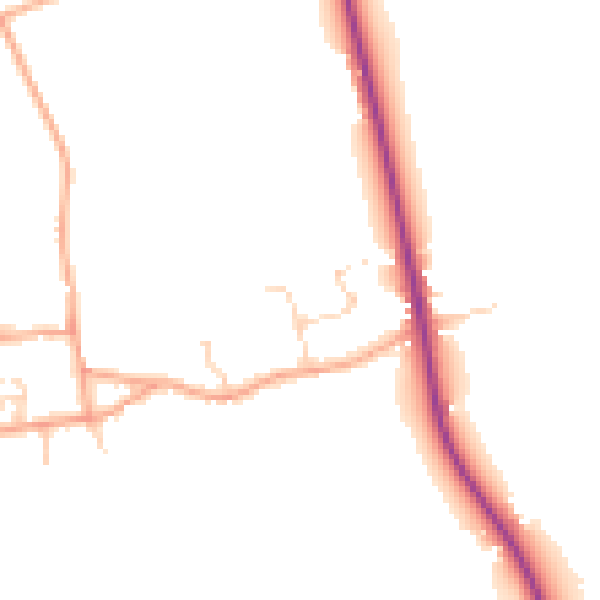 Daytime road noise heatmap for NR10 5NB