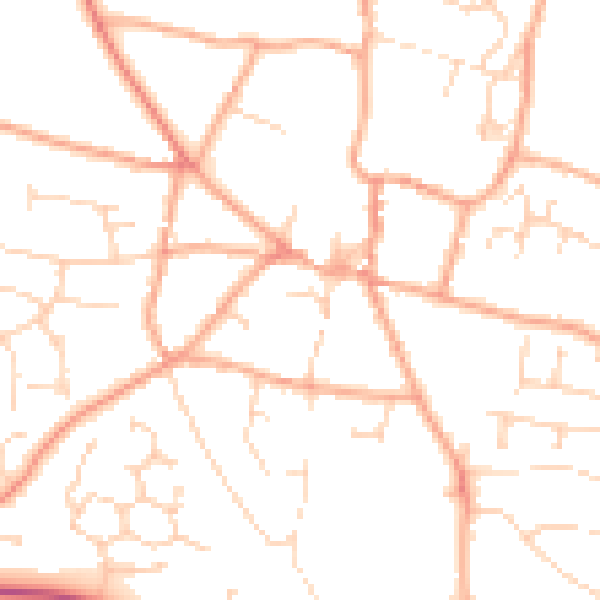 Daytime road noise heatmap for NR11 6AU
