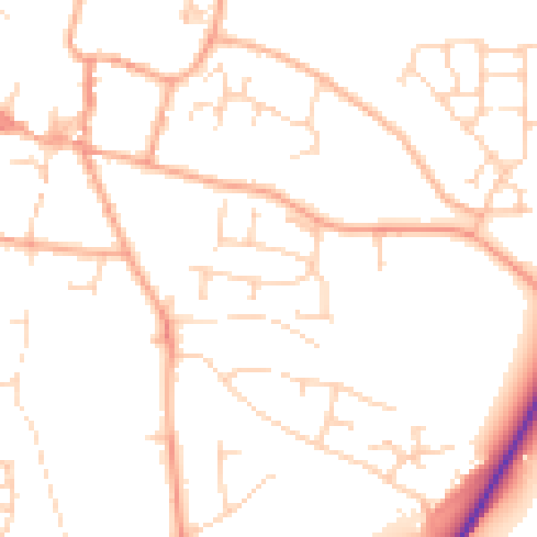 Daytime road noise heatmap for NR11 6BG