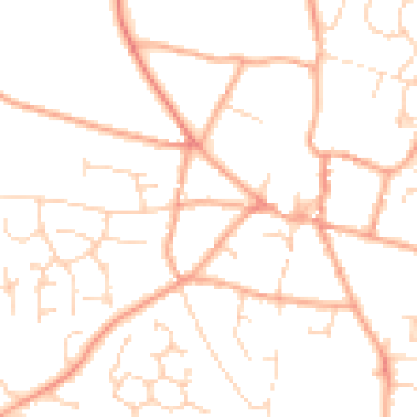 Daytime road noise heatmap for NR11 6BY