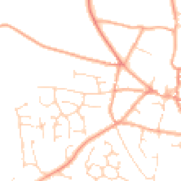 Daytime road noise heatmap for NR11 6BZ