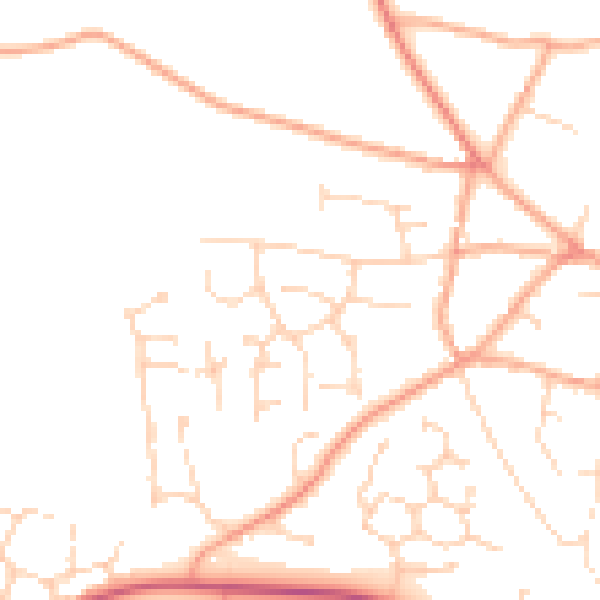 Daytime road noise heatmap for NR11 6DJ