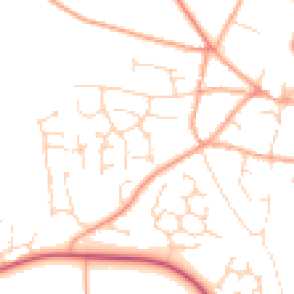 Daytime road noise heatmap for NR11 6DL