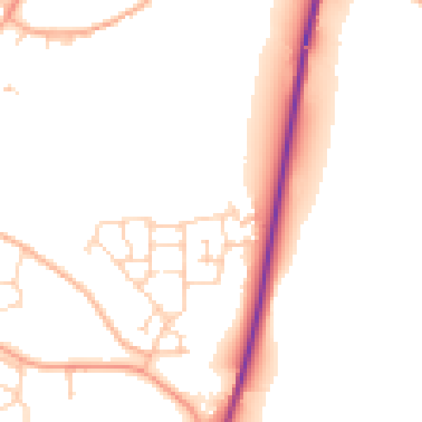 Daytime road noise heatmap for NR11 6FW