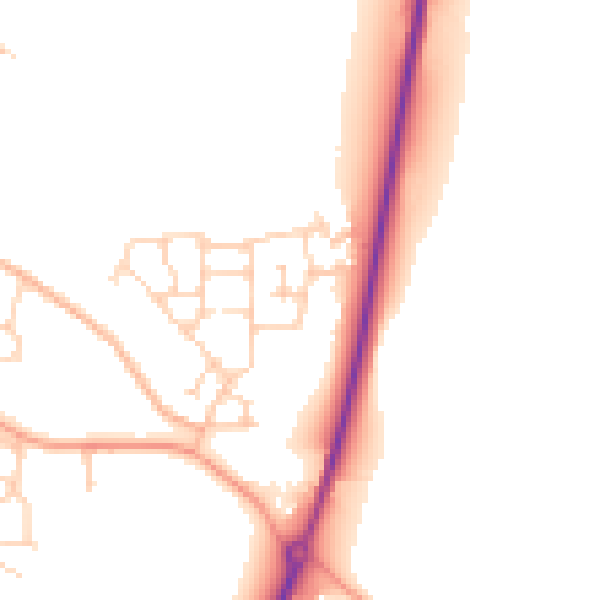 Daytime road noise heatmap for NR11 6FX