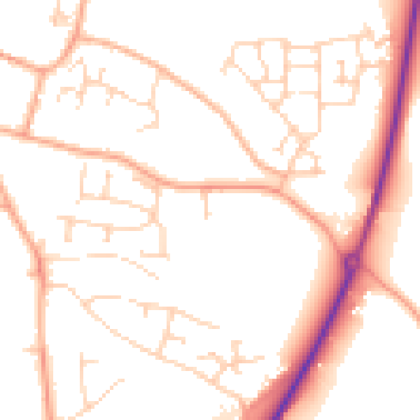 Daytime road noise heatmap for NR11 6GQ