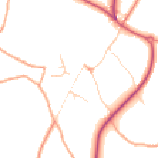 Daytime road noise heatmap for NR11 6QQ